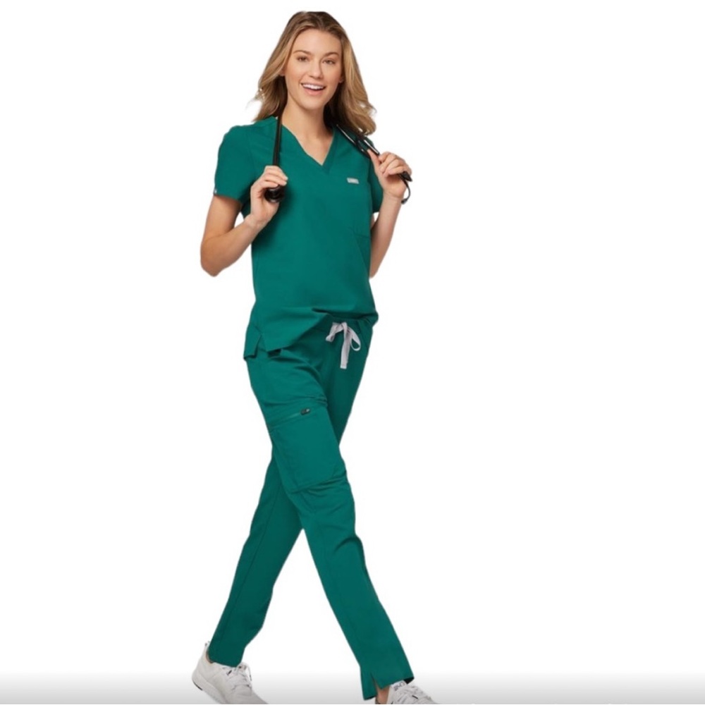 Figs Hunter Green Set- Catarina and Yola Skinny Scrub